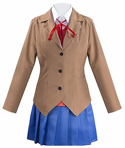 Game Doki Literature Club Cosplay Monika Outfits, Schuluniform Anzug Anime-,