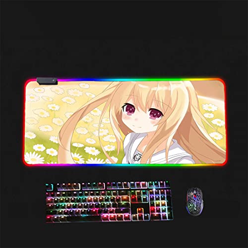 Gaming-Mousepad, Anime-Mousepad, Date Live, RGB-Mousepad, leuchtendes Pad, geeignet Maus und -Tastat