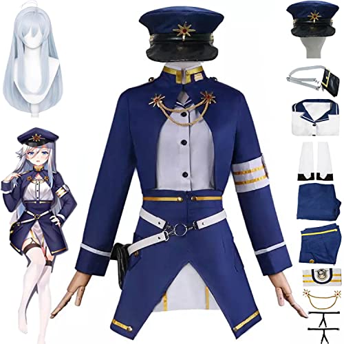 Amalon Anime 86 Eighty Six Vladilena Milize Cosplay Kostüm Outfit Blaues Kleid Uniform Full Set Hal