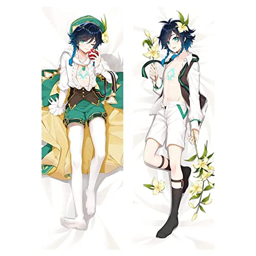 Genshin Impact Venti Kissenhülle Body Anime Pillowcase, Dakimakura Bezug ZierDoppelseitige Stil