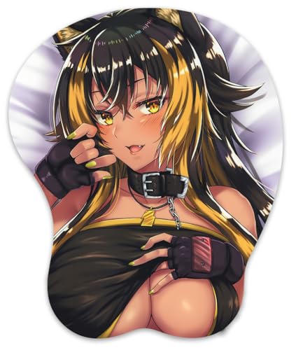 Mousepad mit Silikon Brüste Handauflage. Anti Rutsch Anime Manga Maus Pad Handgelenkauflage Büro S