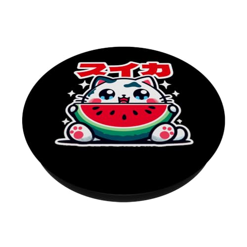 90er Jahre Wassermelone Cute Anime Kawaii Katze Kätzchen Otaku PopSockets mit austauschbarem PopGri