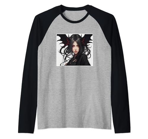 Anime Girl She Devil Dämonin Teufelin yandere Raglan