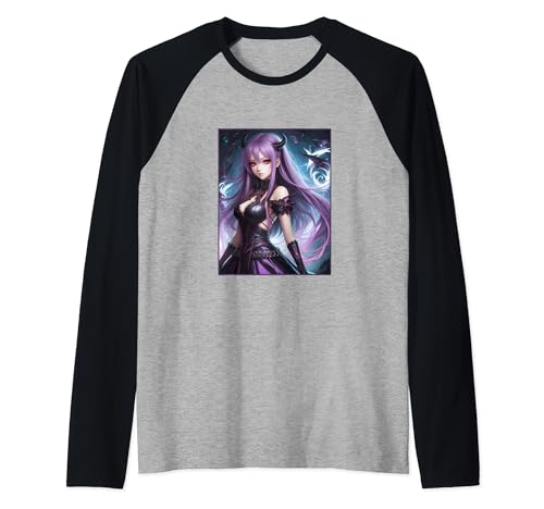 Anime Girl She Devil Dämonin Teufelin yandere Raglan