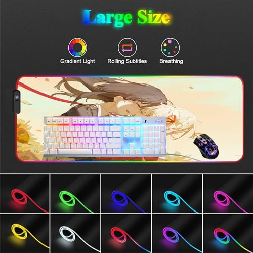 Mousepad Gaming Süßes Waifu Tastaturmatte XXL Oberflächenoptimierung Anime Overlock