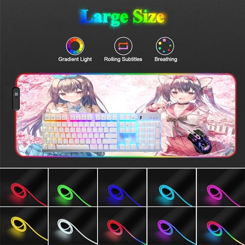 Mousepad Gaming Süßes Waifu Anime XXL Tastaturmatte Riesig matte