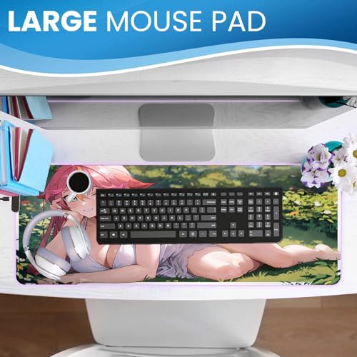 Mousepad Gaming Süßes Waifu Tastaturmatte Heimbüro Tischdecke XXL dicken Anime