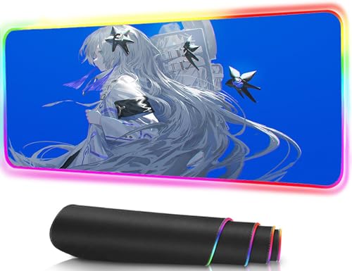 Mousepad Gaming Süßes Waifu Druck Pad XXL 14 Beleuchtungsmodi Anime