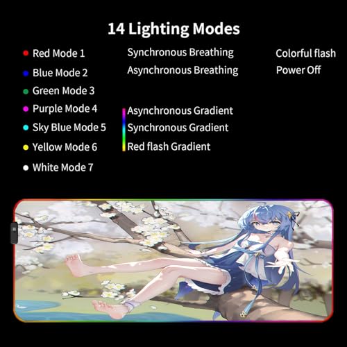 Mousepad Gaming XXL Süßes Waifu Anime Einfach zu säubern Pad Spieler