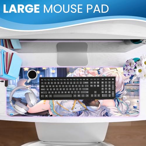Mousepad Gaming XXL Süßes Waifu Anime dicken Pad Gummibasis Tastaturmatte