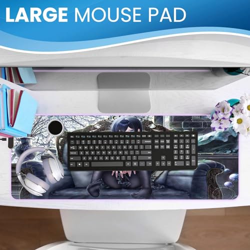 Mousepad Gaming XXL Süßes Waifu matte Overlock Anime Anti Schmutz Tastaturmatte