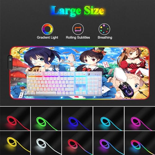 Mousepad Gaming groß Süßes Waifu Tastaturmatte XXL Druck Anime Heimbüro matte