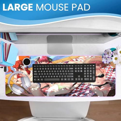 Mousepad Gaming groß Süßes Waifu Pad XXL Spieler Tastaturmatte Gummibasis Anime