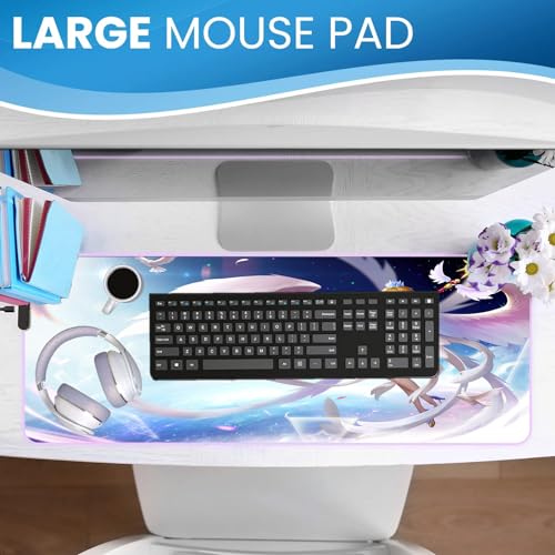 Mousepad Gaming groß Süßes Waifu Tischset XXL Einfach zu säubern matte Anti Schmutz Anime