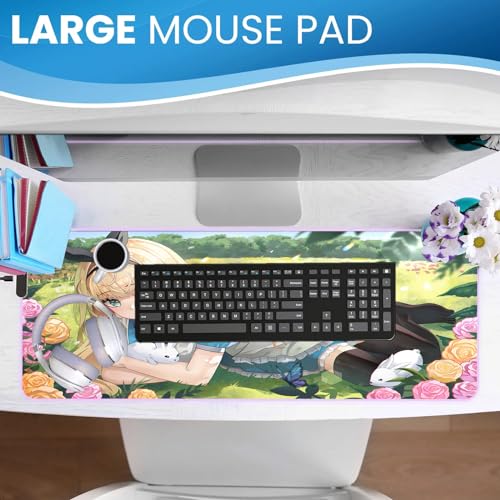 Mousepad Gaming groß Süßes Waifu dicken Anime XXL Einfach zu säubern Tastaturmatte