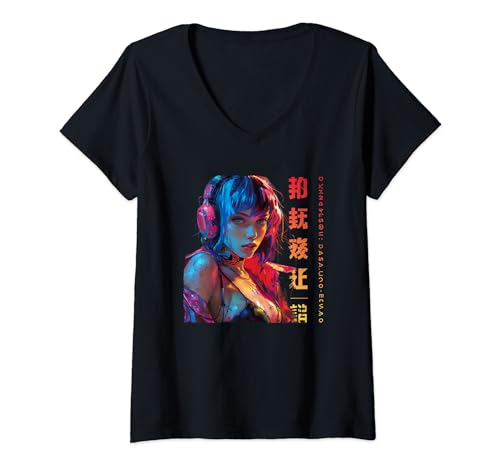 Damen Anime Hentai TShirt mit VAusschnitt