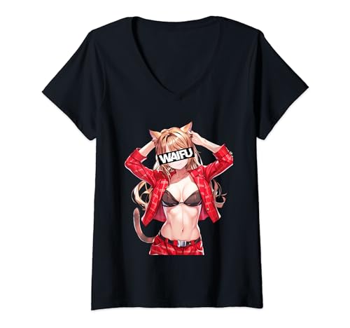 Damen ästhetisches Waifu Anime Otaku Girl Vaporwave TShirt