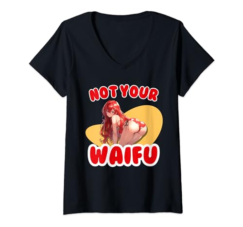 Damen Not Your Waifu Cute Anime Redhead im Bikini TShirt