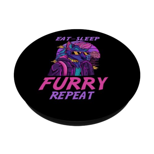 Eat Sleep Furry Repeat Cute Cosplay Paw Fandom PopSockets mit austauschbarem PopGrip