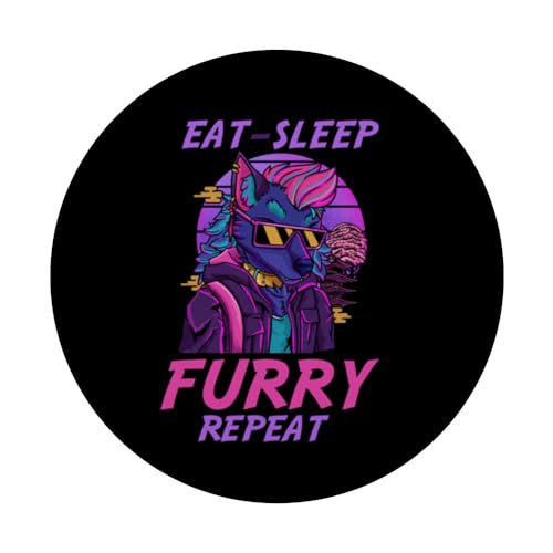 Eat Sleep Furry Repeat Cute Cosplay Paw Fandom PopSockets mit austauschbarem PopGrip
