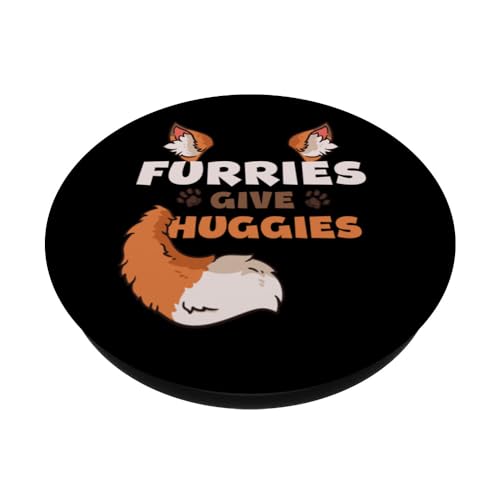 Furries Give Huggies Cute Cosplay Furry Fandom PopSockets mit austauschbarem PopGrip