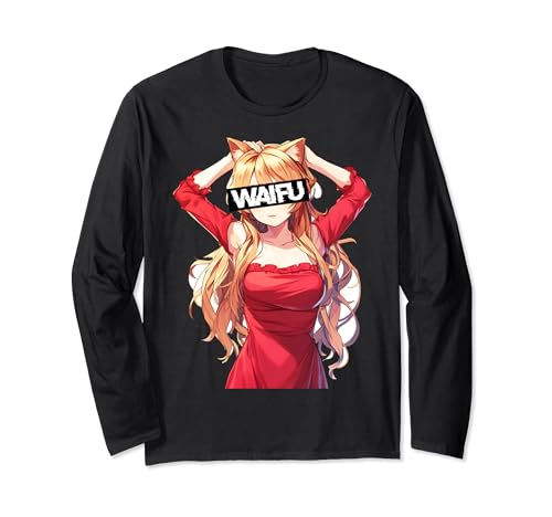 ästhetisches Waifu Anime Otaku Girl Vaporwave Langarmshirt