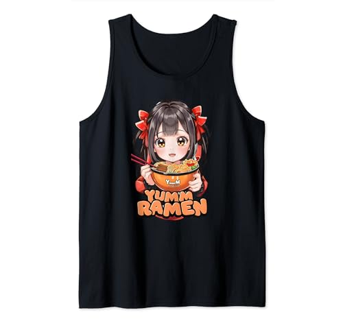 Kawaii Ramen T-Shirt, Neko Waifu Streetwear, Anime Tank Top
