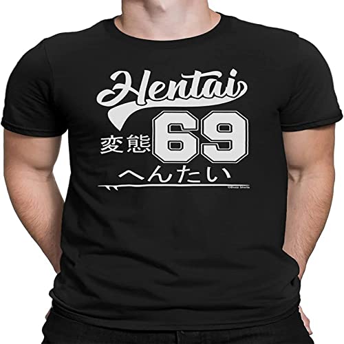 Mens Hentai 69 Japanese Organic Shirt 100% Cotton Anime Funny Rude Manga Japan Joke Gift