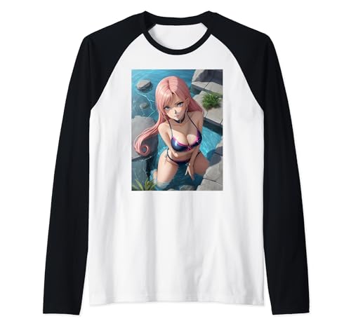 r sexy Anime Manga Waifu Bikini Badende Portrait Raglan