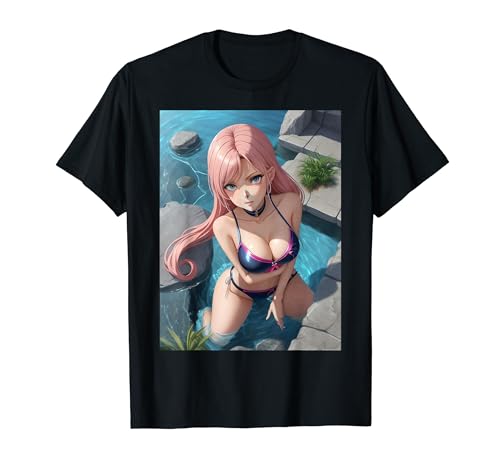 r sexy Anime Manga Waifu Bikini Badende Portrait T-Shirt