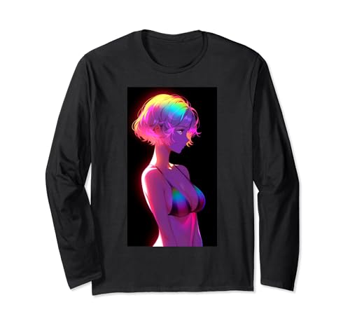 Süßes sexy Anime Manga Waifu Bright Pink Female Portrait