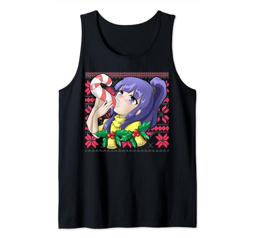 Ugly Christmas Otaku Ahegao Ecchi Etchi Hentai Tank Top