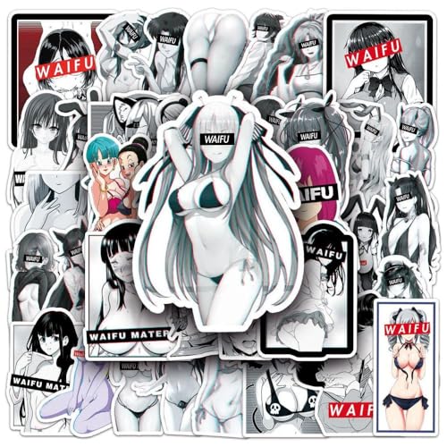 Waifu Girl Anime Aufkleber, beliebte -wasserdichte Vinyl-Graffiti-Aufkleber Gepäck, Skateboard, Tee