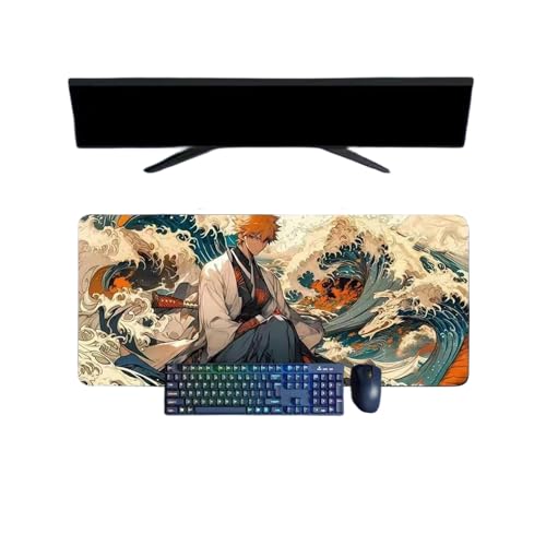 Bleach Anime Mousepad, 800 x 300 mm, Gaming-Tastatur, wasserdicht und 3 Gummibasis, strukturierte Ob