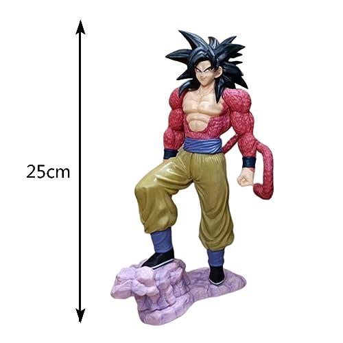 Miotlsy Anime Figuren, Goku Figuren 25CM/9.84 Zoll Super Saiyajin 4 Figur, Son Fan Sammlerspielzeug 