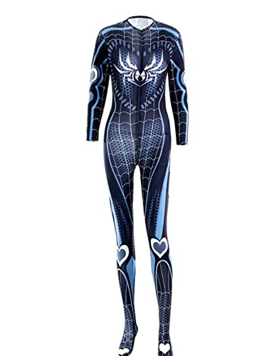 Oludkeph Damen Spider gedruckt Bodysuit Halloween Superheld Waifu Cosplay Kostüm Catsuit Stretch Ju
