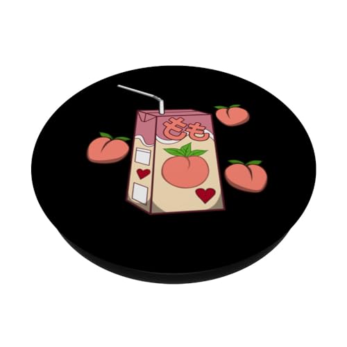 Peach Shake Kawaii Japan & Korea K-Pop Retro 90 Otaku Anime PopSockets mit austauschbarem PopGrip