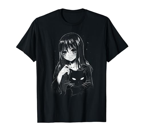 Witch Anime Waifu Manga Wicca Black Cat Pagan Cute T-Shirt