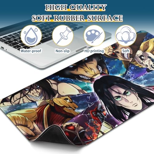 hey50 Anime-Mousepad, XXL-Mousepad, Gummi, und wasserdicht, 90,2 x 40,1cm