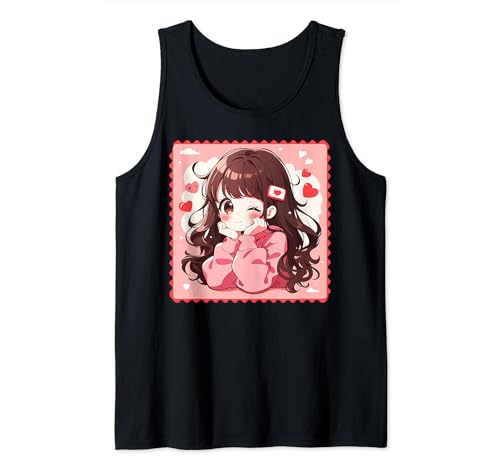 Kawaii Waifu Süße Anime Girl Japan Briefmarke Tank Top