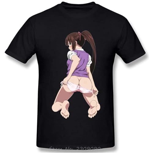Mens Male Hentai Sexy Anime Girl Shirt Stylish Streetwear Men Cotton O-Neck Funny Tees Harajuku