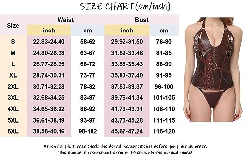 SteampunkKorsett Damen rückenfrei Top Gothic Leder sexy – Bild 3