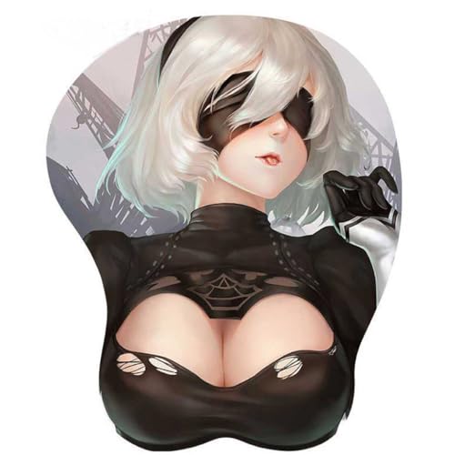 Anime 2B 3D Mousepad mit Handgelenkauflage Gaming Mousepads