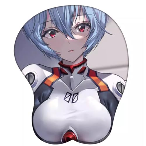Anime Ayanami Rei 3D Mousepad mit Handgelenkauflage Gaming