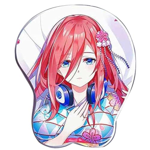 Anime Nakano Miku 3D Mousepad mit Handgelenkauflage Gaming