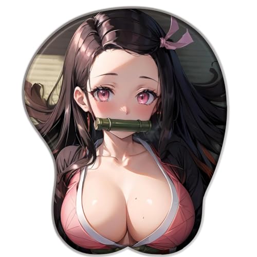 Anime Nezuko 3D Mousepad mit Handgelenkauflage Gaming