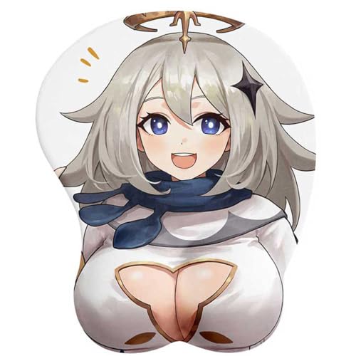 Anime Paimon 3D Mousepad mit Handgelenkauflage Gaming