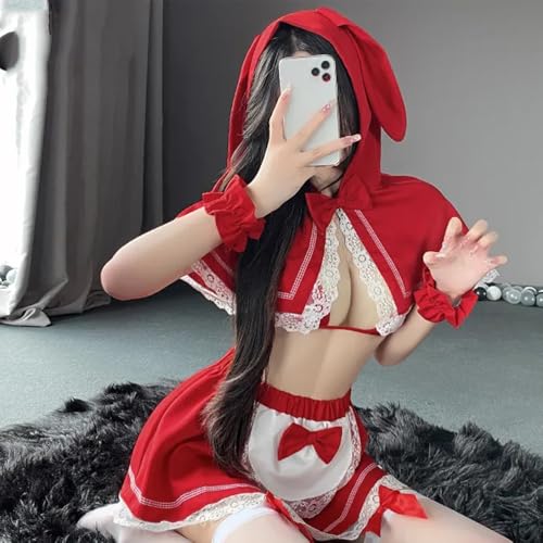 Sexy Cosplay Outfits Damen Halloween Rotkäppchen Kostüm – Bild 4