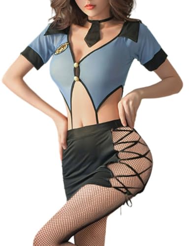 ROSVAJFY Damen Sexy Polizei Kostüm Outfit Polizistin