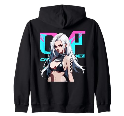 Sexy Waifu Otaku Anime Cyberpunk Japanisch Kapuzenjacke